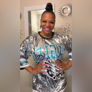 Sale‼️Philadelphia Eagles sequin shirt dress